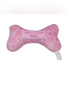 CHEWY VUITON PARIS PLUSH DOG BONE TOY